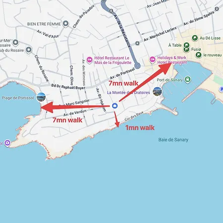 Chic T2 Vue Terrasse Clim & Parking A Sanary, 7mn A Pied De La Et Du Centre Sanary-sur-Mer